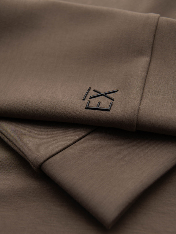 Ombre Clothing Мъжки суитшърт с контрастен печат и висока яка - сиво-кафявина V3 OM-SSZP-0211 Ombre Clothing