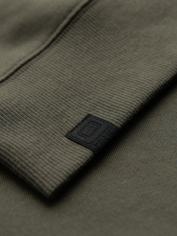 Ombre Clothing Мъжки суитшърт с контрастна тапицерия и реглан ръкави - маслинен V1 OM-SSNZ-0200 Ombre Clothing