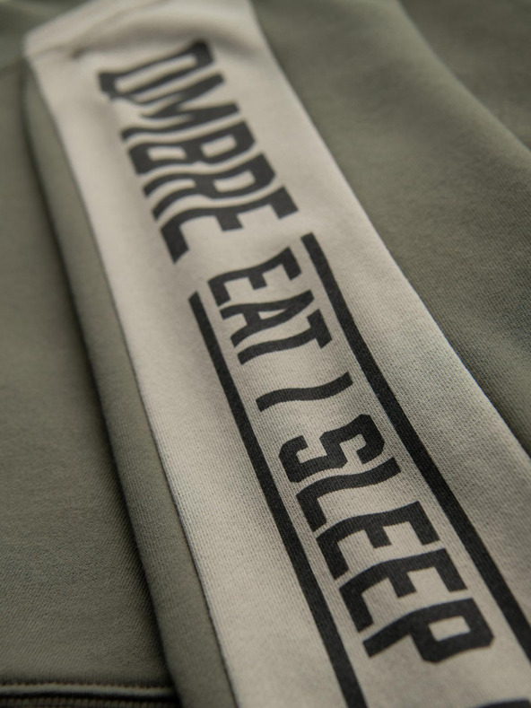 Ombre Clothing Мъжки суитшърт с контрастна тапицерия и реглан ръкави - маслинен V1 OM-SSNZ-0200 Ombre Clothing