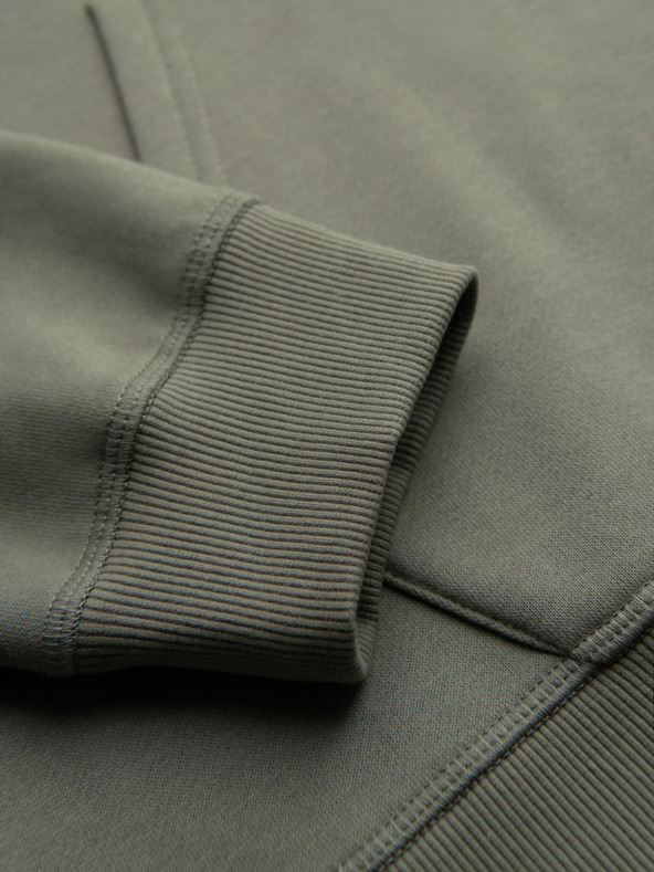 Ombre Clothing Мъжки суитшърт с джоб за кенгуру, бродерия и качулка - хаки V3 OM-SSNZ-0241 Ombre Clothing