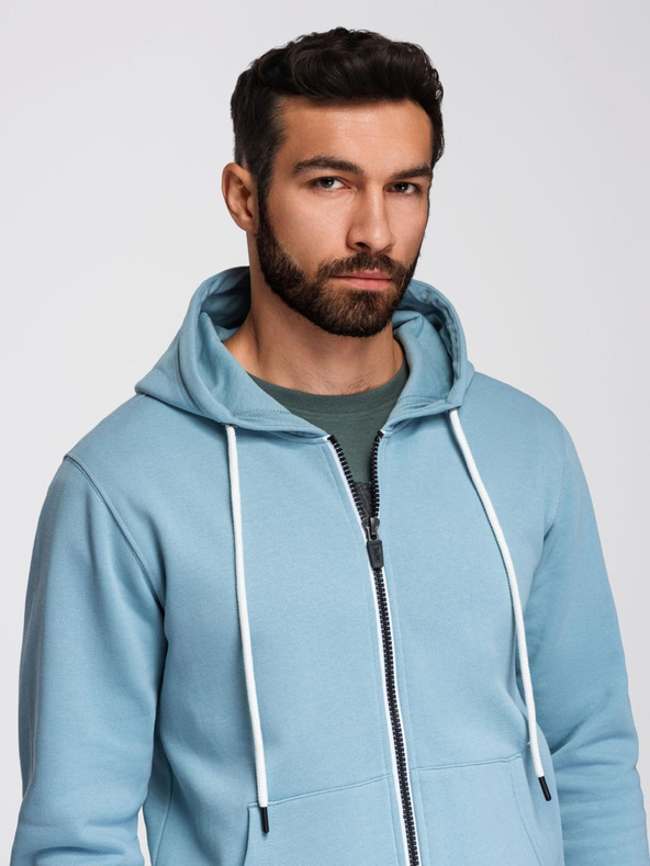 Ombre Clothing Мъжки спортен комплект суитшърт с качулка + панталони jogger - светло син V7 Z119 Ombre Clothing