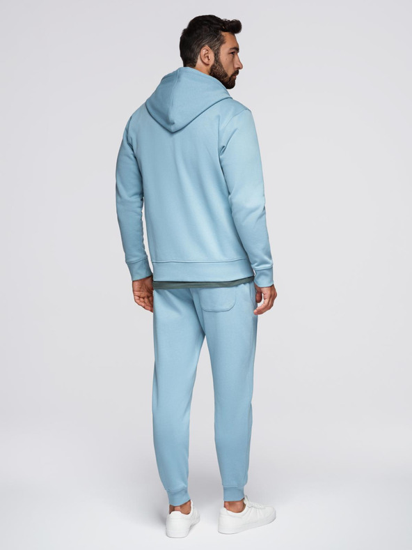 Ombre Clothing Мъжки спортен комплект суитшърт с качулка + панталони jogger - светло син V7 Z119 Ombre Clothing