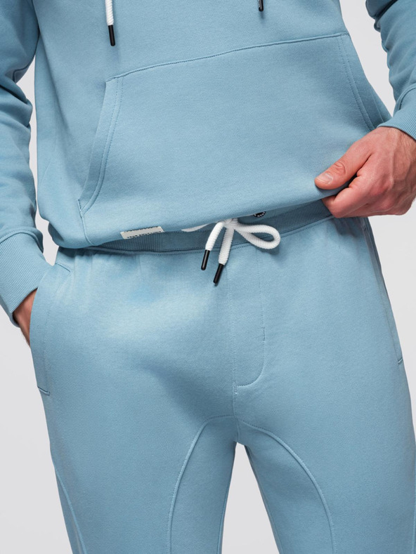 Ombre Clothing Мъжки памучен спортен комплект суитшърт + панталони jogger - син V7 Z121 Ombre Clothing