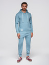 Ombre Clothing Мъжки памучен спортен комплект суитшърт + панталони jogger - син V7 Z121 Ombre Clothing