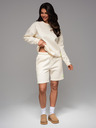 Ombre Clothing УНИСЕКС спортен комплект суитшърт + шорти - кремав V2 Z108 Ombre Clothing