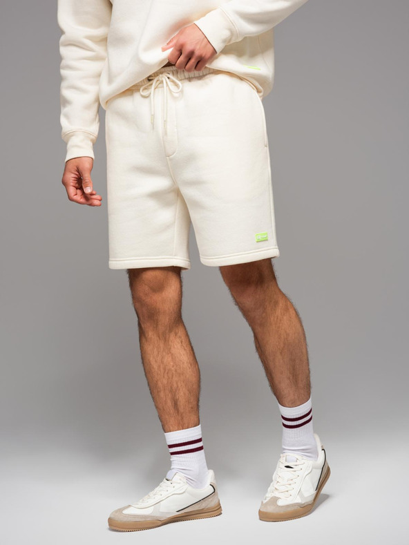 Ombre Clothing УНИСЕКС спортен комплект суитшърт + шорти - кремав V2 Z108 Ombre Clothing