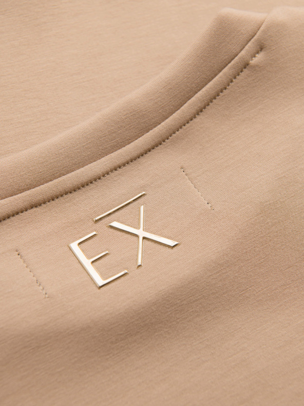 Ombre Clothing Мъжки суитшърт с блясък печат на гърдите - бежов V3 OM-SNBC-0199 Ombre Clothing