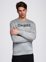 Ombre Clothing Класически мъжки суитшърт с надписи - сив меланж V1 B1711 Ombre Clothing