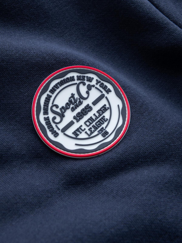 Ombre Clothing Мъжки суитшърт с кръгло деколте и апликация - тъмно син V2 B1713 Ombre Clothing