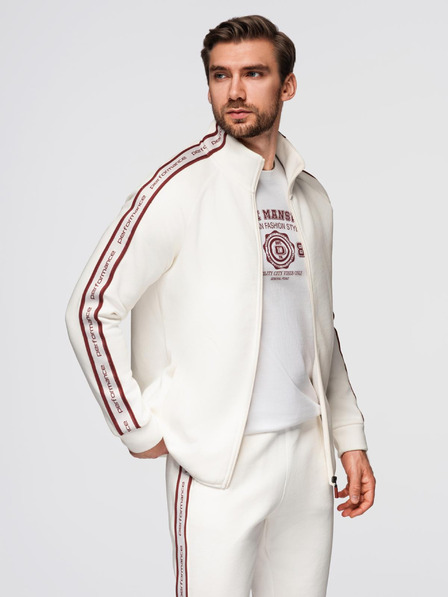 Ombre Clothing Мъжки комплект суитшърт стреч суитшърт + спортни панталони jogger - бял V2 Z113 Ombre Clothing