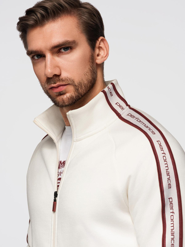 Ombre Clothing Мъжки комплект суитшърт стреч суитшърт + спортни панталони jogger - бял V2 Z113 Ombre Clothing