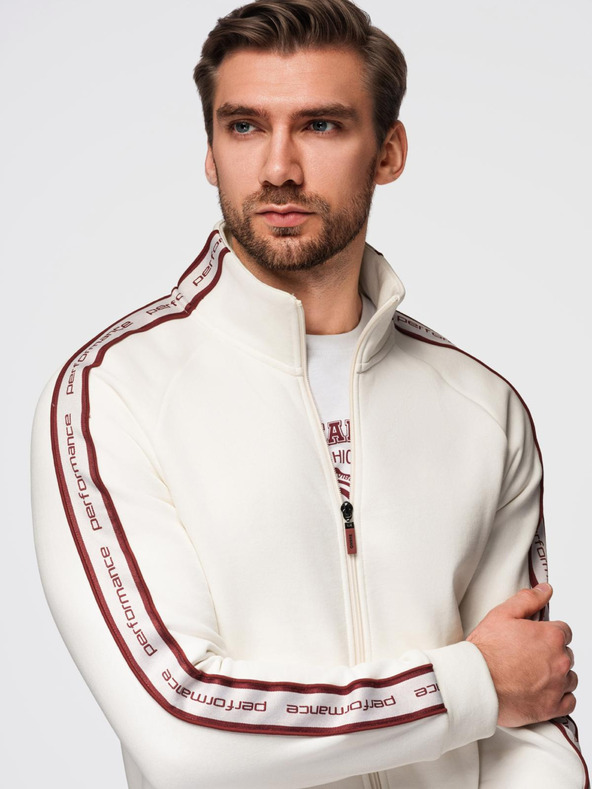 Ombre Clothing Мъжки комплект суитшърт стреч суитшърт + спортни панталони jogger - бял V2 Z113 Ombre Clothing