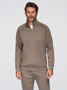 Ombre Clothing Мъжки спортен екип суитшърт с яка + панталони джогър - сивокафяв V3 Z117 Ombre Clothing