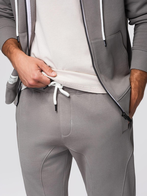 Ombre Clothing Мъжки спортен екип суитшърт с качулка + панталони джогър - сив V8 Z119 Ombre Clothing