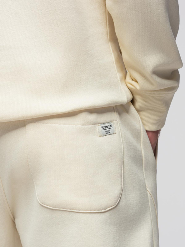 Ombre Clothing Мъжки памучен спортен екип с кенгуру джоб + панталони джогър - кремав V11 Z121 Ombre Clothing