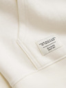 Ombre Clothing Мъжки суитшърт BASIC с кенгуру джоб и качулка - кремав V11 B1674 Ombre Clothing
