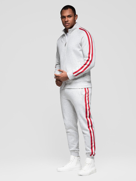 Ombre Clothing Мъжки спортен екип суитшърт + спортни панталони - сив мелан V1 Z114 Ombre Clothing