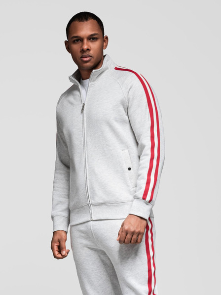 Ombre Clothing Мъжки спортен екип суитшърт + спортни панталони - сив мелан V1 Z114 Ombre Clothing