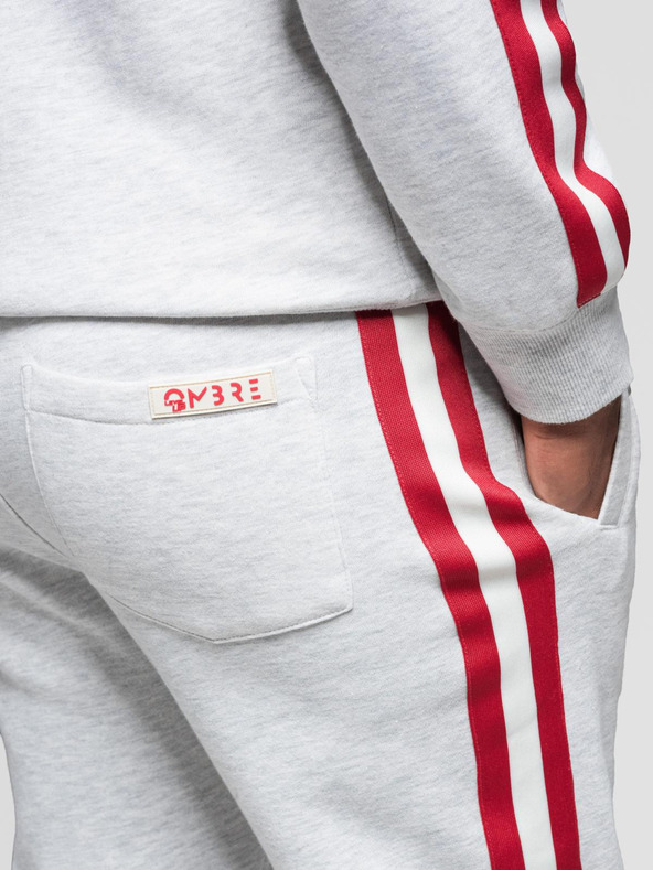 Ombre Clothing Мъжки спортен екип суитшърт + спортни панталони - сив мелан V1 Z114 Ombre Clothing