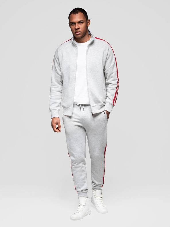 Ombre Clothing Мъжки спортен екип суитшърт + спортни панталони - сив мелан V1 Z114 Ombre Clothing