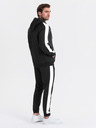Ombre Clothing Мъжки oldschool спортен екип суитшърт с качулка + панталони джогър - черен V1 Z118 Ombre Clothing