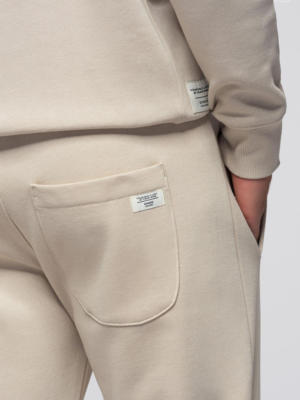 Ombre Clothing Мъжки спортен екип суитшърт с кръгло деколте + панталони regular fit - бежов V1 Z122 Ombre Clothing