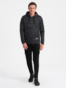 Ombre Clothing Мъжки затворен суитшърт с кенгуру джоб и качулка - графит мелан V2 B1675 Ombre Clothing
