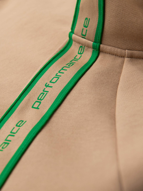 Ombre Clothing Мъжки суитшърт с цип и висок яка - кафяв V1 OM-SSZP-0224 Ombre Clothing