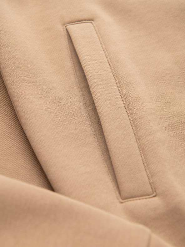 Ombre Clothing Мъжки суитшърт с цип и висок яка - кафяв V1 OM-SSZP-0224 Ombre Clothing