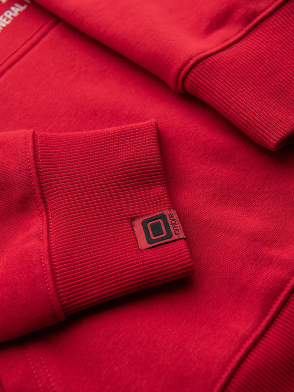 Ombre Clothing Мъжки суитшърт с качулка и университетски печат - червен V1 B1714 Ombre Clothing