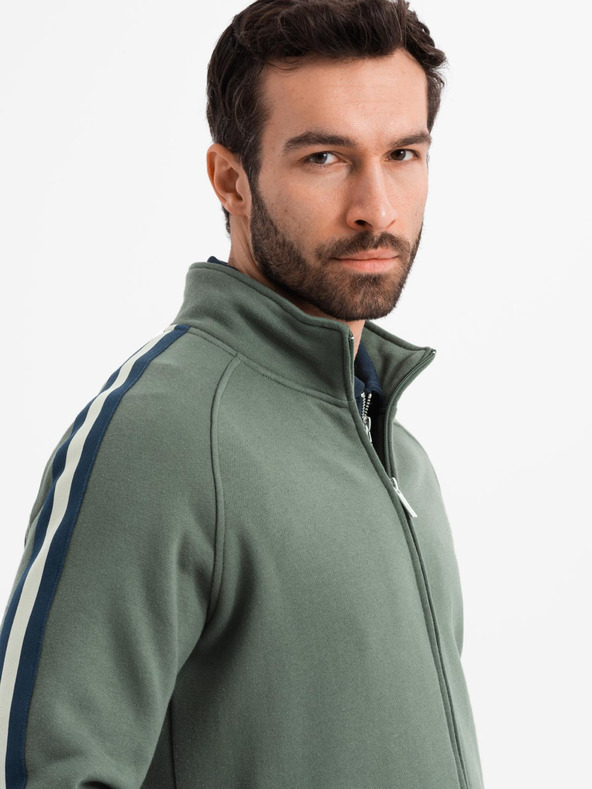 Ombre Clothing Мъжки спортен екип суитшърт + панталони джогър - маслинен V2 Z114 Ombre Clothing