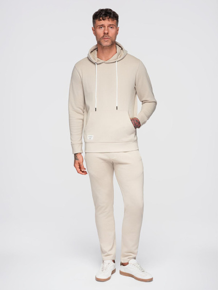 Ombre Clothing Мъжки спортен екип суитшърт + панталони regular fit - бежов V1 Z120 Ombre Clothing