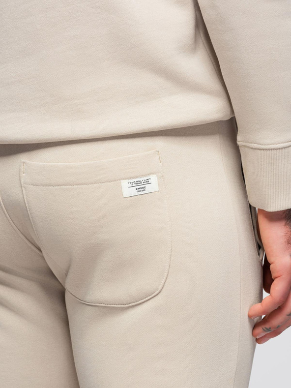 Ombre Clothing Мъжки спортен екип суитшърт + панталони regular fit - бежов V1 Z120 Ombre Clothing