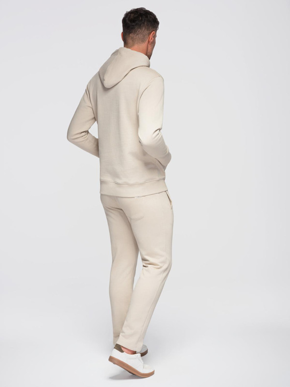 Ombre Clothing Мъжки спортен екип суитшърт + панталони regular fit - бежов V1 Z120 Ombre Clothing