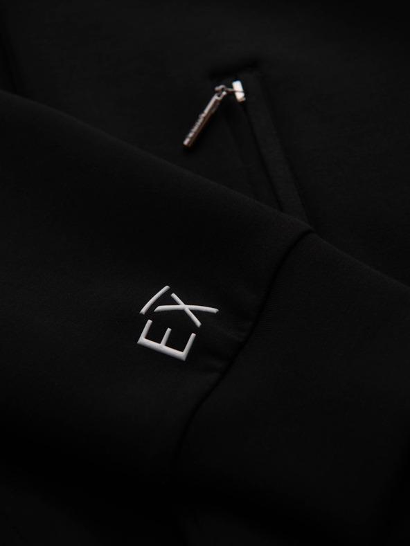 Ombre Clothing Мъжки суитшърт със стойка и качулка - черен V1 OM-SSZP-0216 Ombre Clothing