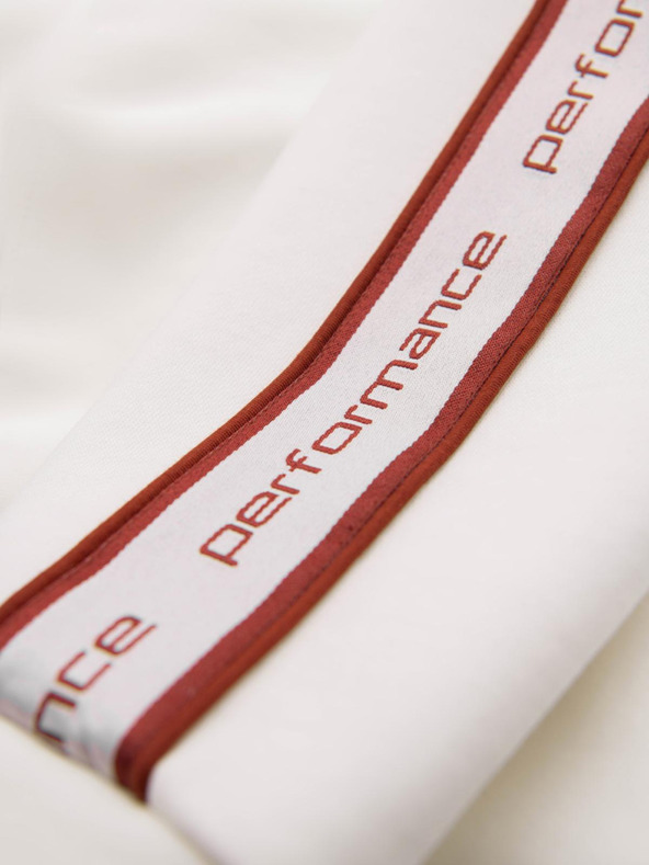 Ombre Clothing Мъжки еластичен суитшърт с кант и висок яка - кремав V2 OM-SSZP-0224 Ombre Clothing