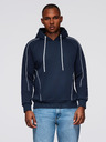 Ombre Clothing Мъжки суитшърт с контрастно прошиване и качулка - тъмно син V2 OM-SSNZ-0250 Ombre Clothing