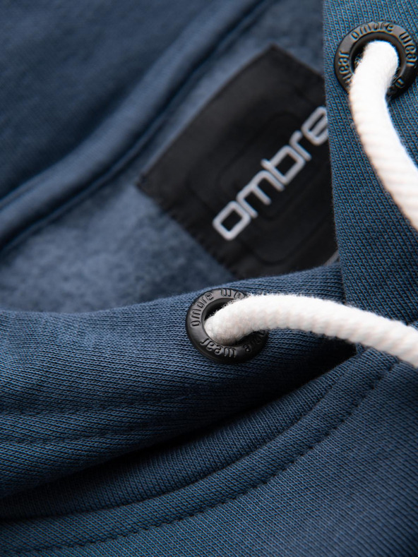 Ombre Clothing Мъжки спортен суитшърт с голямо отпечатване - тъмно син V2 B1714 Ombre Clothing