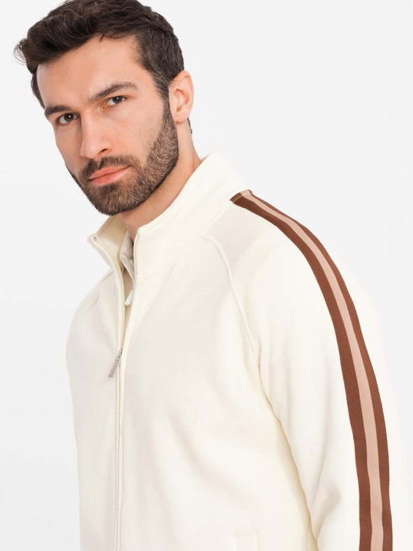 Ombre Clothing Мъжки спортен костюм суитшърт + спортни панталони джогър - крем V3 Z114 Ombre Clothing