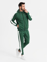 Ombre Clothing Мъжки олдскулски спортен костюм суитшърт с качулка + панталони джогър - тъмно зелен V7 Z118 Ombre Clothing