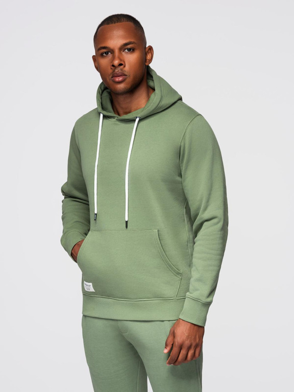 Ombre Clothing Мъжки спортен костюм суитшърт + панталони regular fit - светло зелен V3 Z120 Ombre Clothing