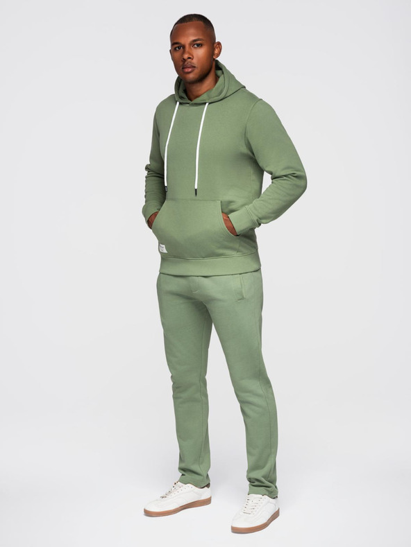 Ombre Clothing Мъжки спортен костюм суитшърт + панталони regular fit - светло зелен V3 Z120 Ombre Clothing