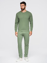 Ombre Clothing Мъжки спортен костюм суитшърт с кръгло деколте + панталони regular fit - светло зелено V3 Z122 Ombre Clothing