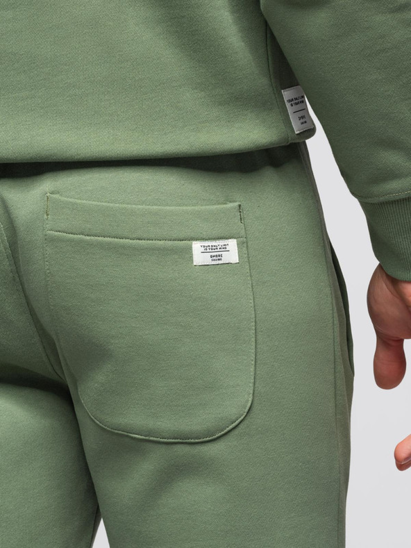 Ombre Clothing Мъжки спортен костюм суитшърт с кръгло деколте + панталони regular fit - светло зелено V3 Z122 Ombre Clothing