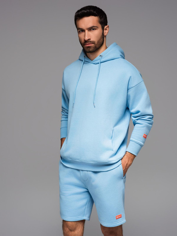 Ombre Clothing УНИСЕКС спортен костюм суитшърт + шорти - синьо V8 Z110 Ombre Clothing