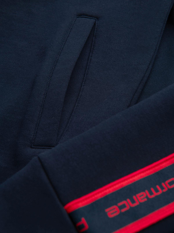 Ombre Clothing Мъжки суитшърт със закопчаване и висок яка - тъмно синьо V3 OM-SSZP-0224 Ombre Clothing