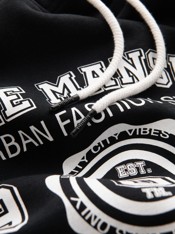 Ombre Clothing Мъжки суитшърт с качулка и графика - черен V3 B1714 Ombre Clothing