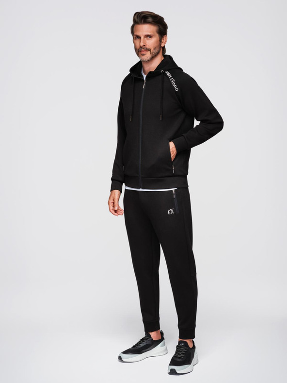 Ombre Clothing Мъжки спортен костюм суитшърт с качулка + панталони jogging - черен V1 Z115 Ombre Clothing