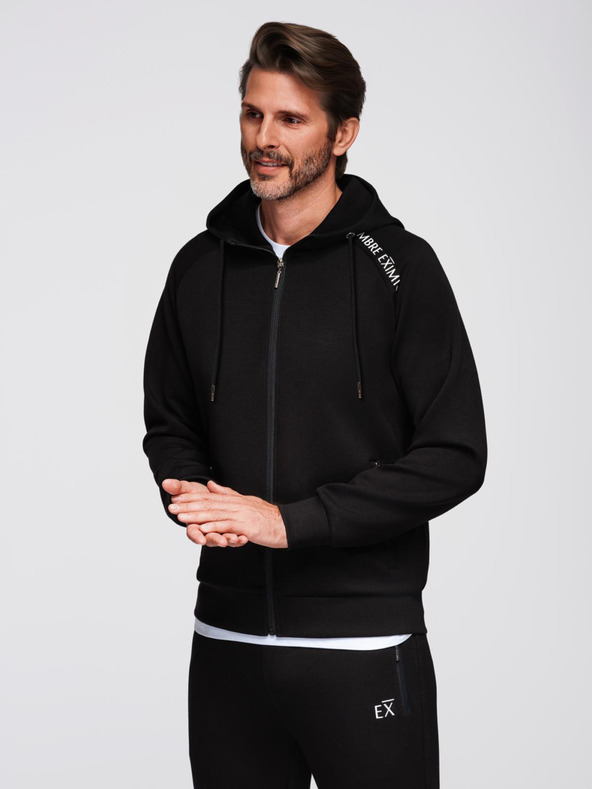 Ombre Clothing Мъжки спортен костюм суитшърт с качулка + панталони jogging - черен V1 Z115 Ombre Clothing