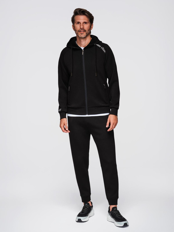 Ombre Clothing Мъжки спортен костюм суитшърт с качулка + панталони jogging - черен V1 Z115 Ombre Clothing